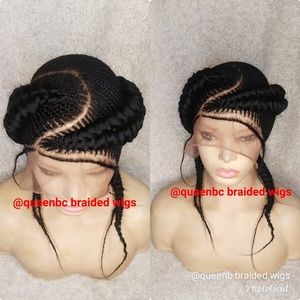 Full lace wig. Braided wig. Custom made order only